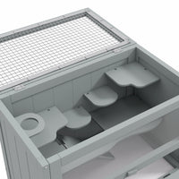 2-Level Hamster Cage with Openable Top, Door, Shelf, Ladder, Gray
