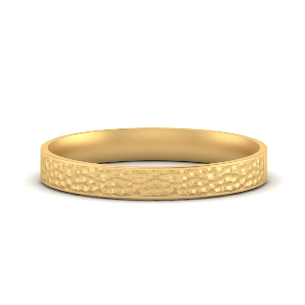 5 MM Hammered Finish Mens Wedding Band