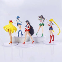 5pc Sailor Moon Anime Figures, Minako Aino, Rei Hino, Ami Mizuno, Usagi Tsukino, Makoto Kino Anime Figurine 7 in