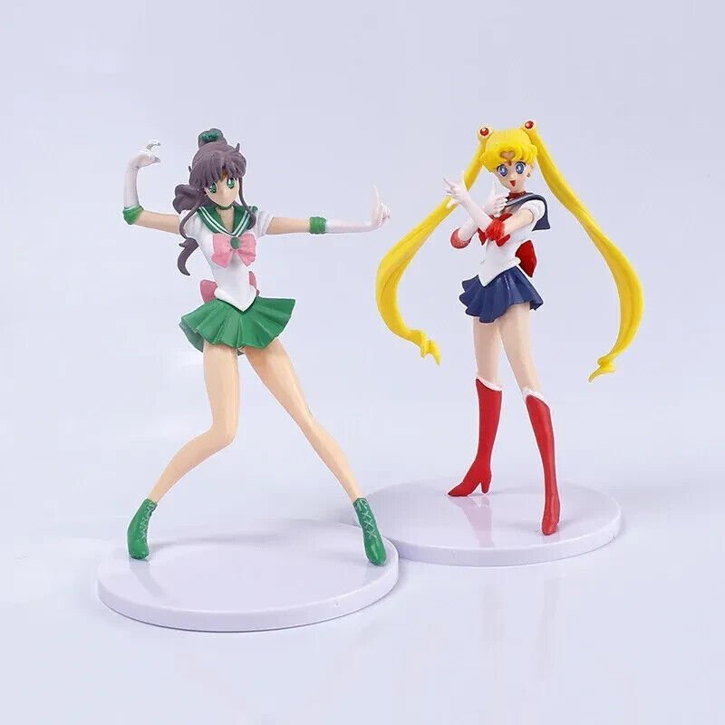 5pc Sailor Moon Anime Figures, Minako Aino, Rei Hino, Ami Mizuno, Usagi Tsukino, Makoto Kino Anime Figurine 7 in