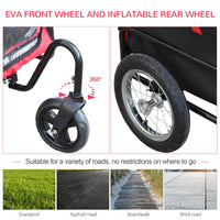 2-in-1, 3 Wheel Pet Jogging Stroller Bike Trailer - BIG FRENCHIES