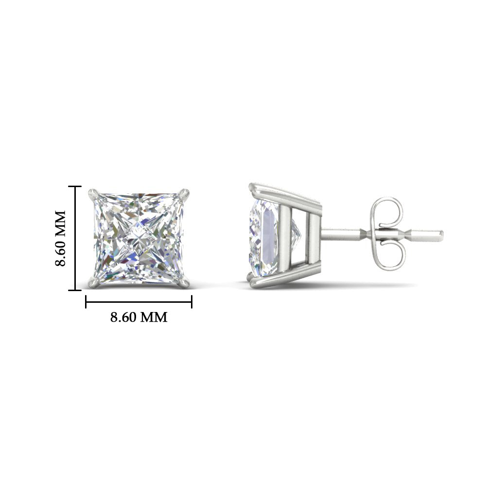 Princess-Cut Diamond Solitaire Stud Earrings (1 - 10ct | GIA & IGI Certified)