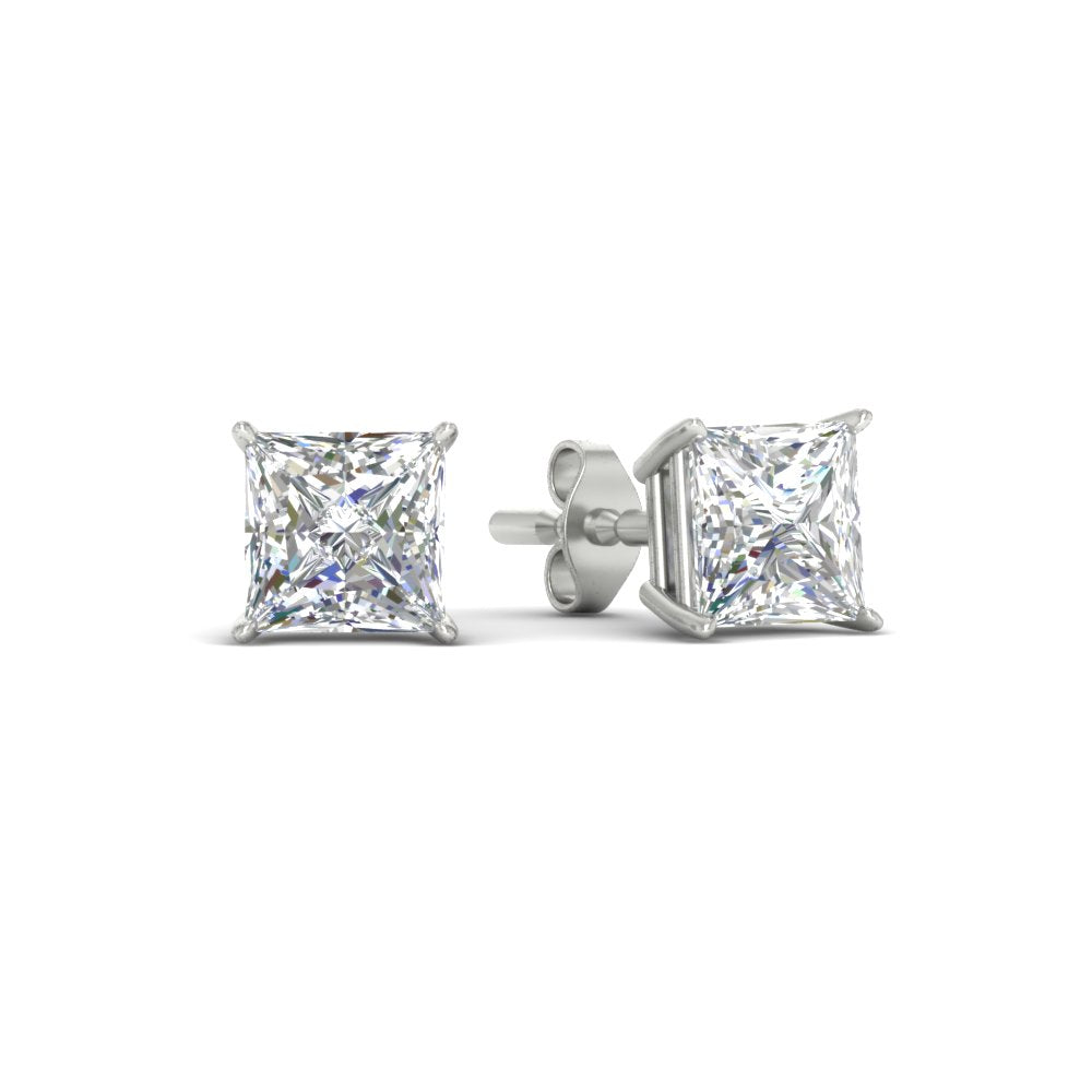 Princess-Cut Diamond Solitaire Stud Earrings (1 - 10ct | GIA & IGI Certified)