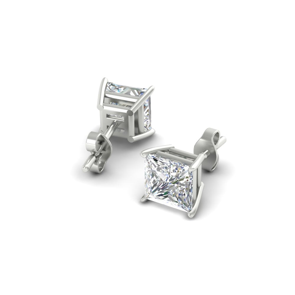 Princess-Cut Diamond Solitaire Stud Earrings (1 - 10ct | GIA & IGI Certified)