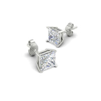 Princess-Cut Diamond Solitaire Stud Earrings (1 - 10ct | GIA & IGI Certified)