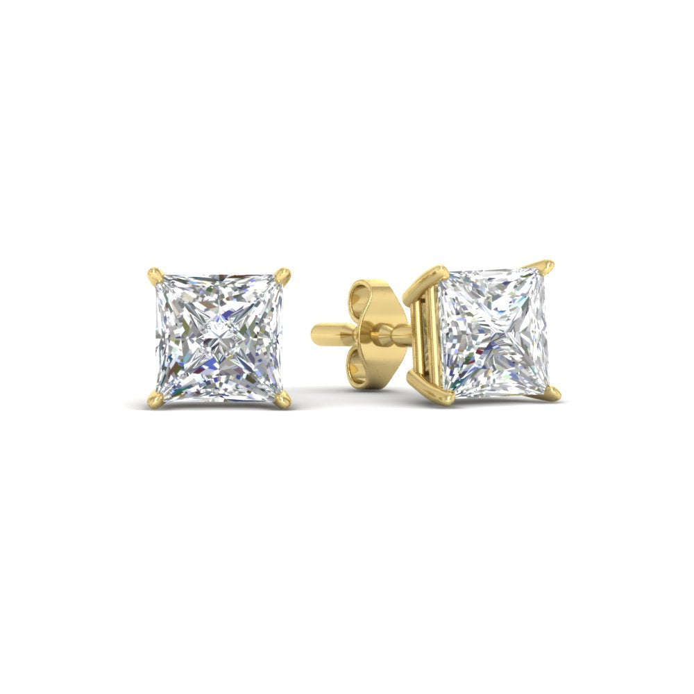 Princess-Cut Diamond Solitaire Stud Earrings (1 - 10ct | GIA & IGI Certified)