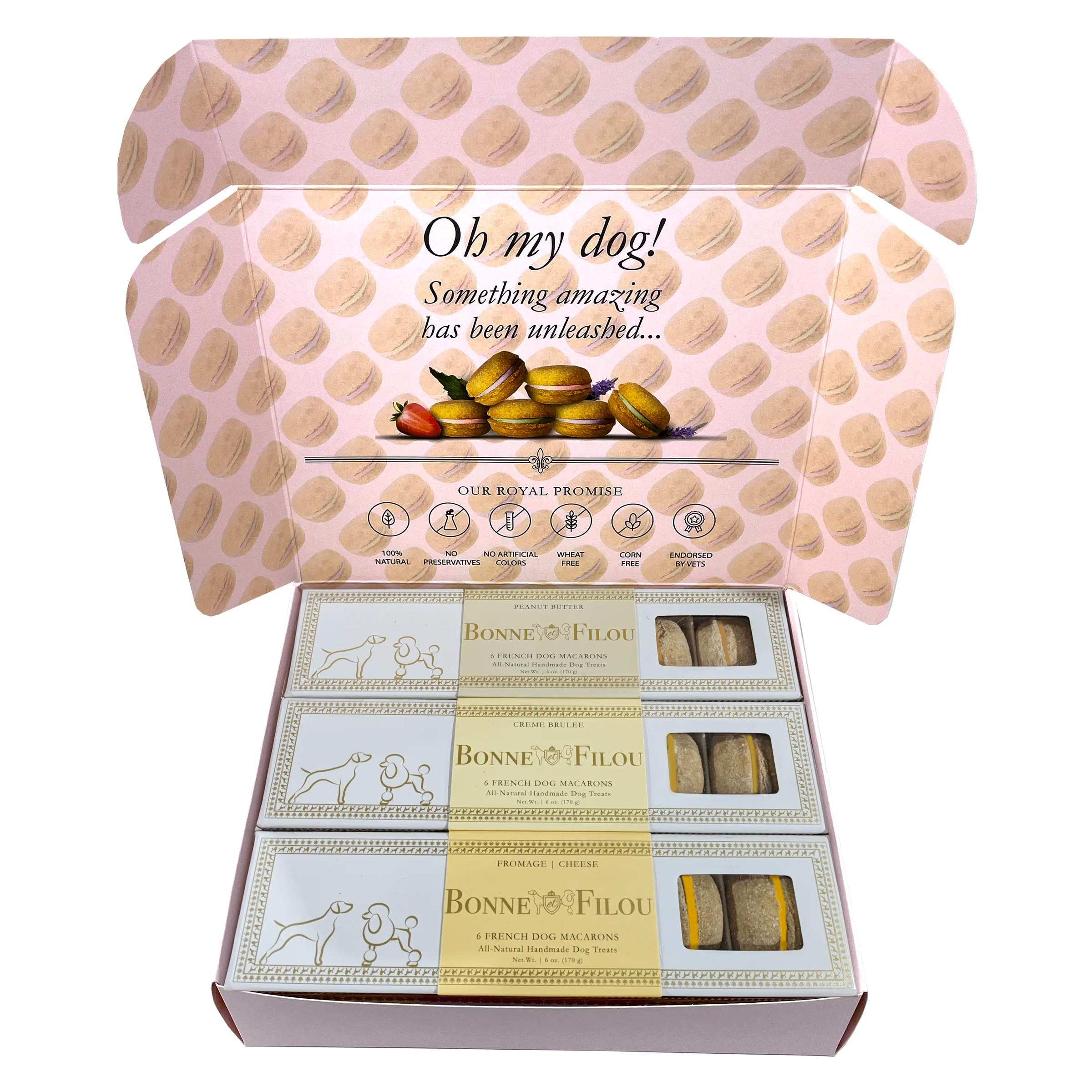 Dog Macaron Combo Gift Box (18 French Dog Macarons) - BIG FRENCHIES