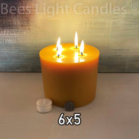 6x5" Beeswax Pillar Candle - BIG FRENCHIES