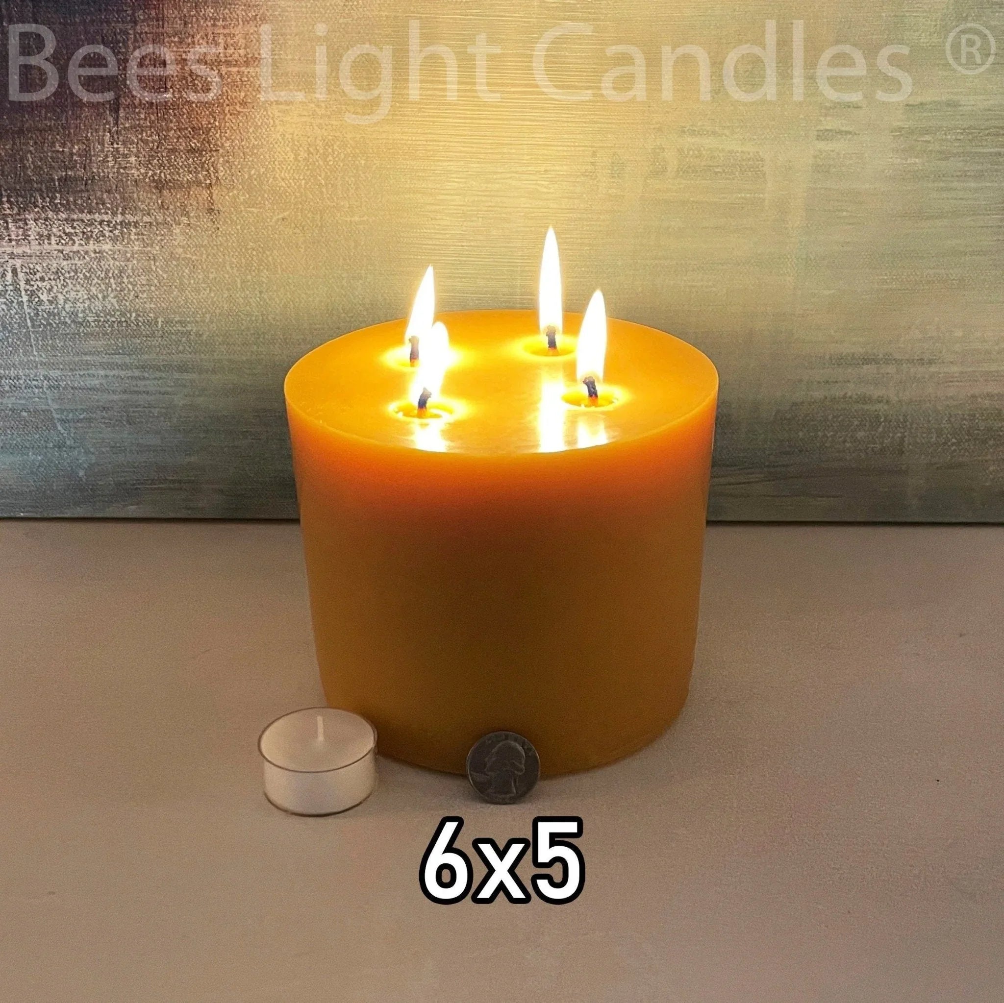 6x5" Beeswax Pillar Candle - BIG FRENCHIES