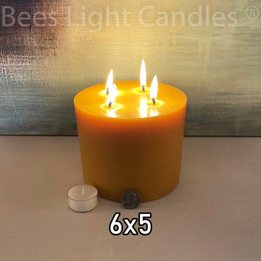 6x5" Beeswax Pillar Candle - BIG FRENCHIES