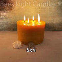 6 Inch Wide Large Beeswax Pillars | Set of 3 Candles 6x3+6x4+6x5 - BIG FRENCHIES