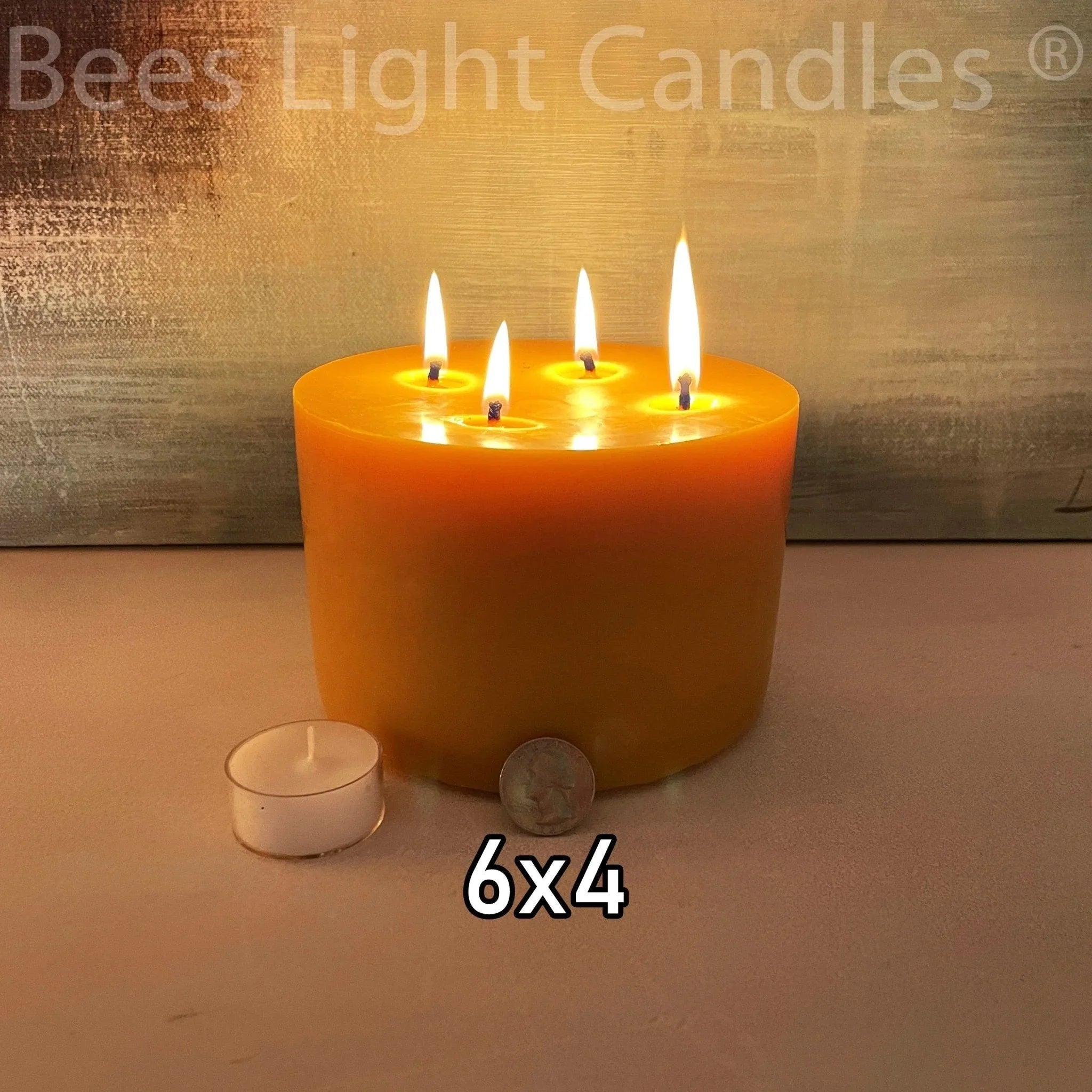6 Inch Wide Large Beeswax Pillars | Set of 3 Candles 6x3+6x4+6x5 - BIG FRENCHIES