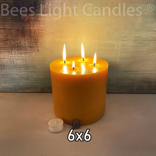 6x6" Beeswax Pillar Candle - BIG FRENCHIES