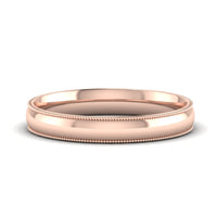 4 mm Comfort Fit Wedding Band Milgrain Edge