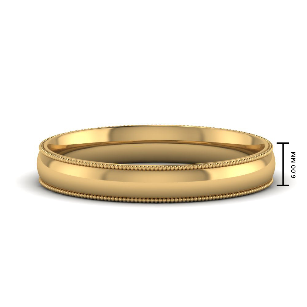 4 mm Comfort Fit Wedding Band Milgrain Edge