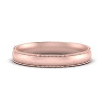 4 mm Milgrain Comfort Fit Mens Wedding Band