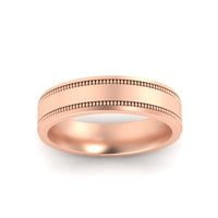 5 mm Mens Band Double Milgrain