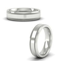 5 mm Mens Band Double Milgrain