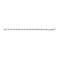 14k White Gold 2 1/4 Cttw Champagne Diamond Bar Link 7" Bracelet (Champagne Color, I1-I2 Clarity)