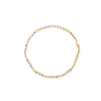 10k Yellow Gold 1/3 Cttw Diamond 3 Stone and X-Link Bracelet (I-J Color, I1-I2 Clarity) - 7.50" Inches