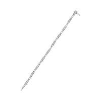 14K White Gold 1.0 Cttw Invisible Set Princess Cut Diamond Alternating Station and Link Tennis Bracelet (I-J Color, I1-I2 Clarity) - Size 7.25" Inches