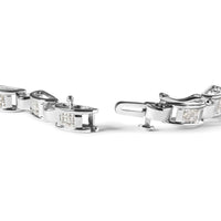 14K White Gold 1.00 Cttw Princess-Cut Diamond Link Bracelet (I-J Color, I1-I2 Clarity) - Size 7.25