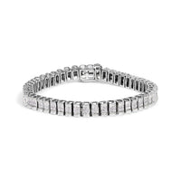 14K Yellow Gold 3.0 Cttw Princess Cut Quad Invisible Set Tennis Bracelet (H-I Color, SI1-SI2 Clarity) - 7â€