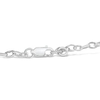 10k White Gold 1/6 Cttw Diamond "Love" Charm Cable Chain Bracelet (H-I Color, I1-I2 Clarity) - 7"