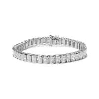 14K Yellow Gold 5.0 Cttw Invisible Set Princess-cut Diamond Buckle Link Tennis Bracelet (H-I Color, SI2-I1 Clarity) - Size 7.25"