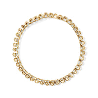 14K Yellow Gold 5.0 Cttw Invisible Set Princess-cut Diamond Buckle Link Tennis Bracelet (H-I Color, SI2-I1 Clarity) - Size 7.25"