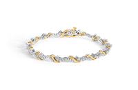10K Yellow and White Gold 2.00 Cttw Diamond "S" Link 7" Bracelet (H-I Color, I2-I3 Clarity)