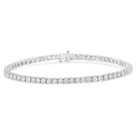 IGI Certified 4.0 Cttw Diamond 14K White Gold Classic 7â€ Tennis Bracelet (H-I Color, I1-I2 Clarity)