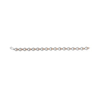 10K Rose Gold Plated Sterling Silver 1/4 Cttw Diamond Heart Link Bracelet