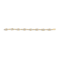 14K Yellow Gold Plated .925 Sterling Silver 1.0 Cttw Diamond Infinity Loop and Swirl Link Bracelet