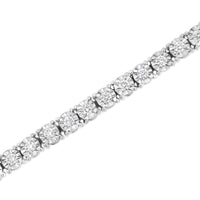 .925 Sterling Silver 3.0 Cttw Lab Grown Diamond Illusion-Set Miracle Plate Tennis Bracelet (G-H Color, VS1-VS2 Clarity) - Size 7.25"