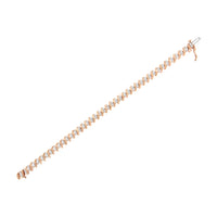 14KT Rose Gold Plated Sterling Silver Diamond S Link Tennis Bracelet (2 cttw, J-K Color, I1-I2 Clarity) - Size 7.5"