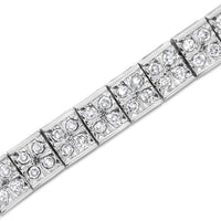 .925 Sterling Silver 2 Cttw Prong Set Round-Cut Diamond 4 Stone Box Link Bracelet (I-J Color, I3 Clarity) - 7.25"