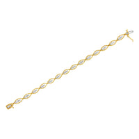 10K Yellow Gold Plated .925 Sterling Silver 1 cttw Prong Set Round-Cut Diamond Link Bracelet (J-K Color, I1-I2 Clarity) - 7.25"