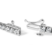 14K White Gold 4.0 Cttw Classic Lab-Grown Diamond Tennis Bracelet (F-G Color, VS2-SI1 Clarity) - 7" Inches