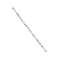 14K White Gold 3.0 Cttw Invisible Set Princess Cut Diamond Link and Buckle 7.25" Tennis Bracelet (I-J Color, I1-I2 Clarity)