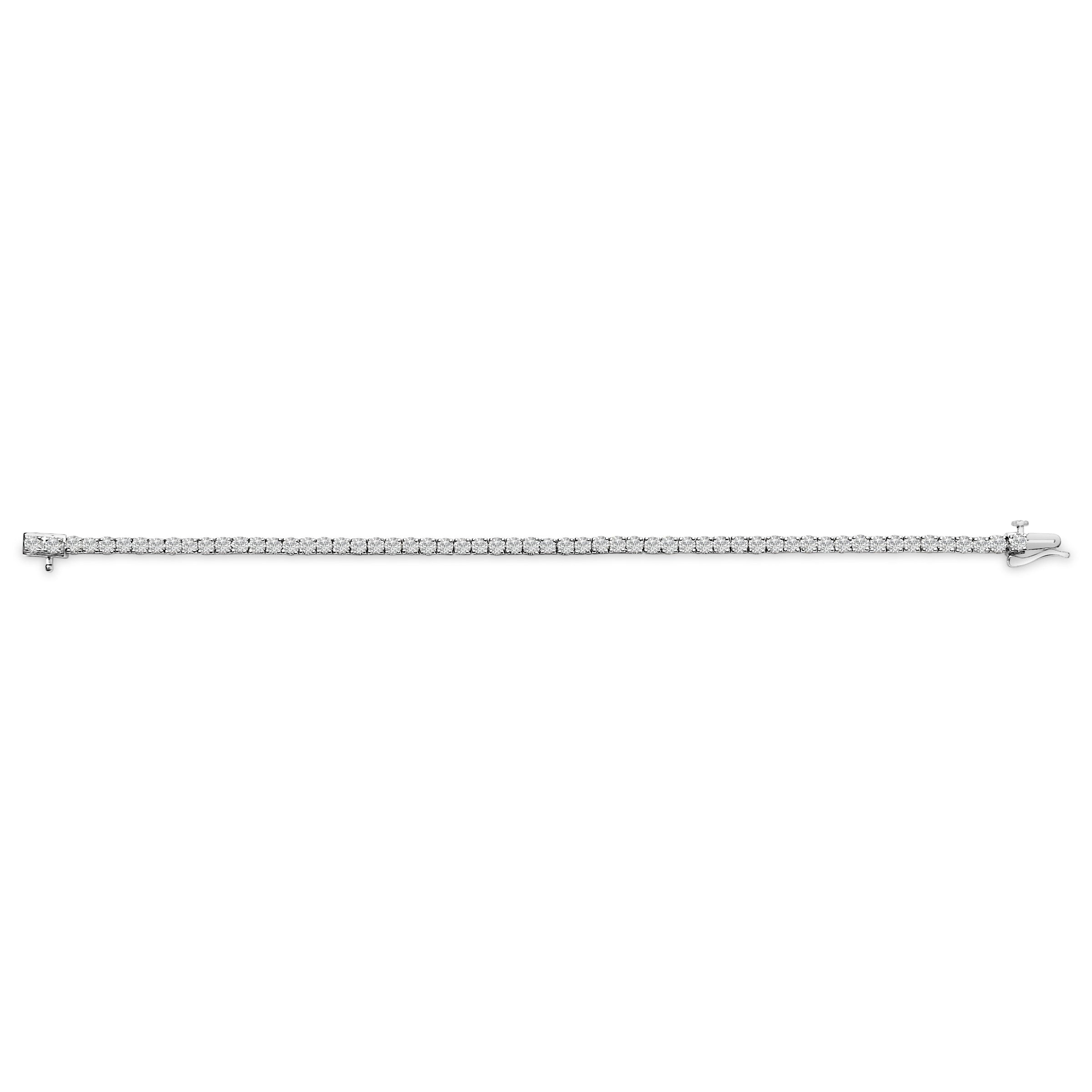 14K White Gold 6.00 Cttw Lab Grown Diamond Classic Tennis Bracelet  - 7.25"