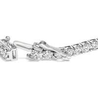 14K White Gold 7.0 cttw 4-Prong Set Lab Grown Diamond 7" Tennis Bracelet