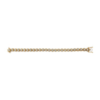 14K Yellow Gold Plated .925 Sterling Silver 3 9/10 Cttw Diamond Buttercup Style Tennis Bracelet