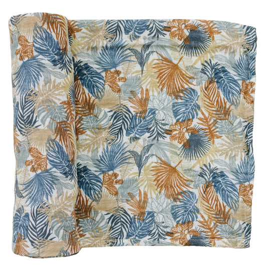 Paradise Palms Muslin Swaddle Blanket - BIG FRENCHIES