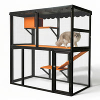 Wooden Catio Outdoor Cat Enclosure Large Cat House For Mulitiple Cats Walk ,Indoor 4 Tier Cat Enclosures House , Outdoor