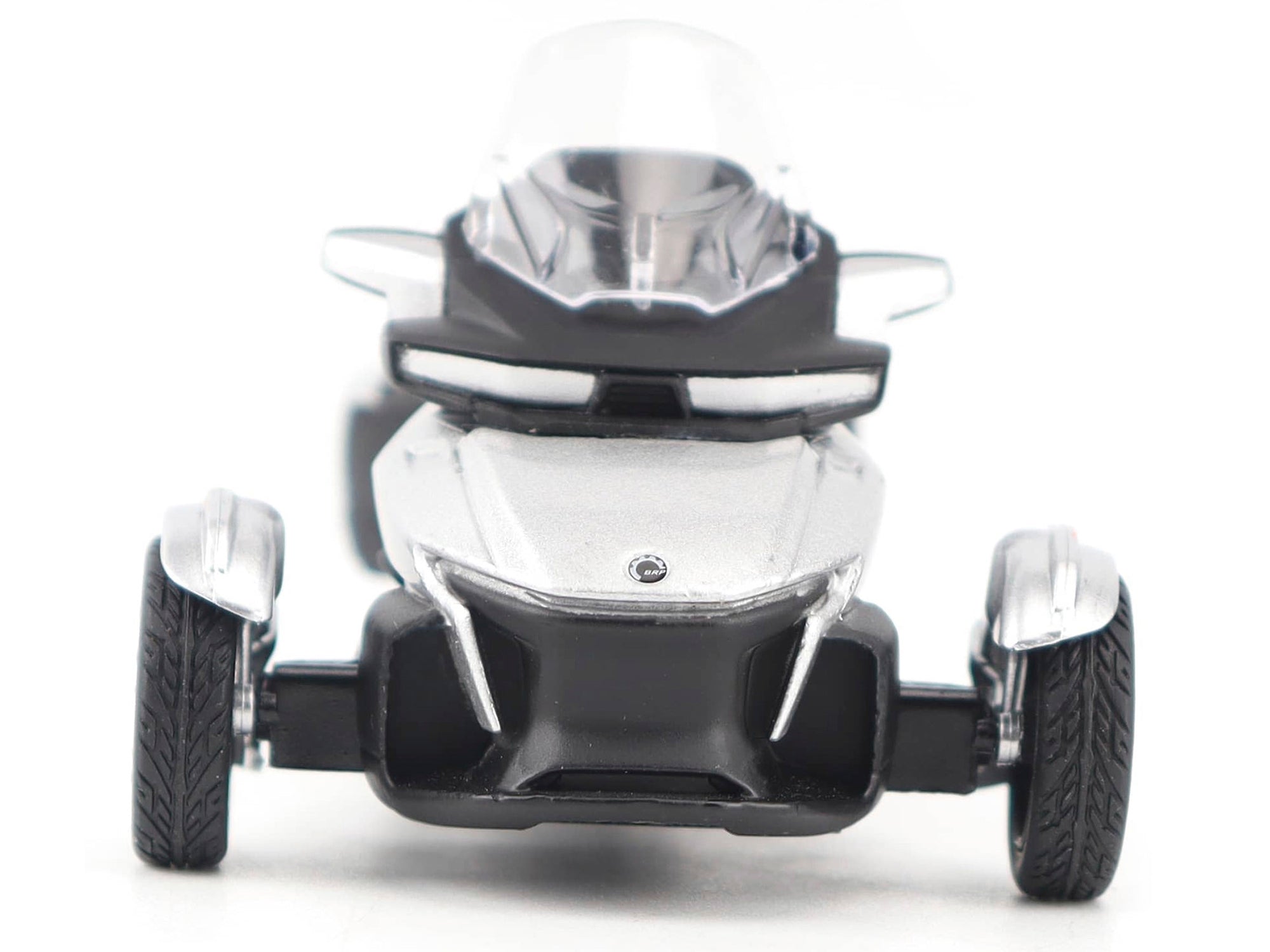 Can-Am Spyder RT 3-Wheel Motorcycle Hyper Silver Metallic with Driver Figure 1/32 Diecast Model by BRP Models