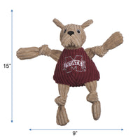 NCAA Mississippi State University, Bully the Bulldog Knottie® Plush Dog Toy - BIG FRENCHIES