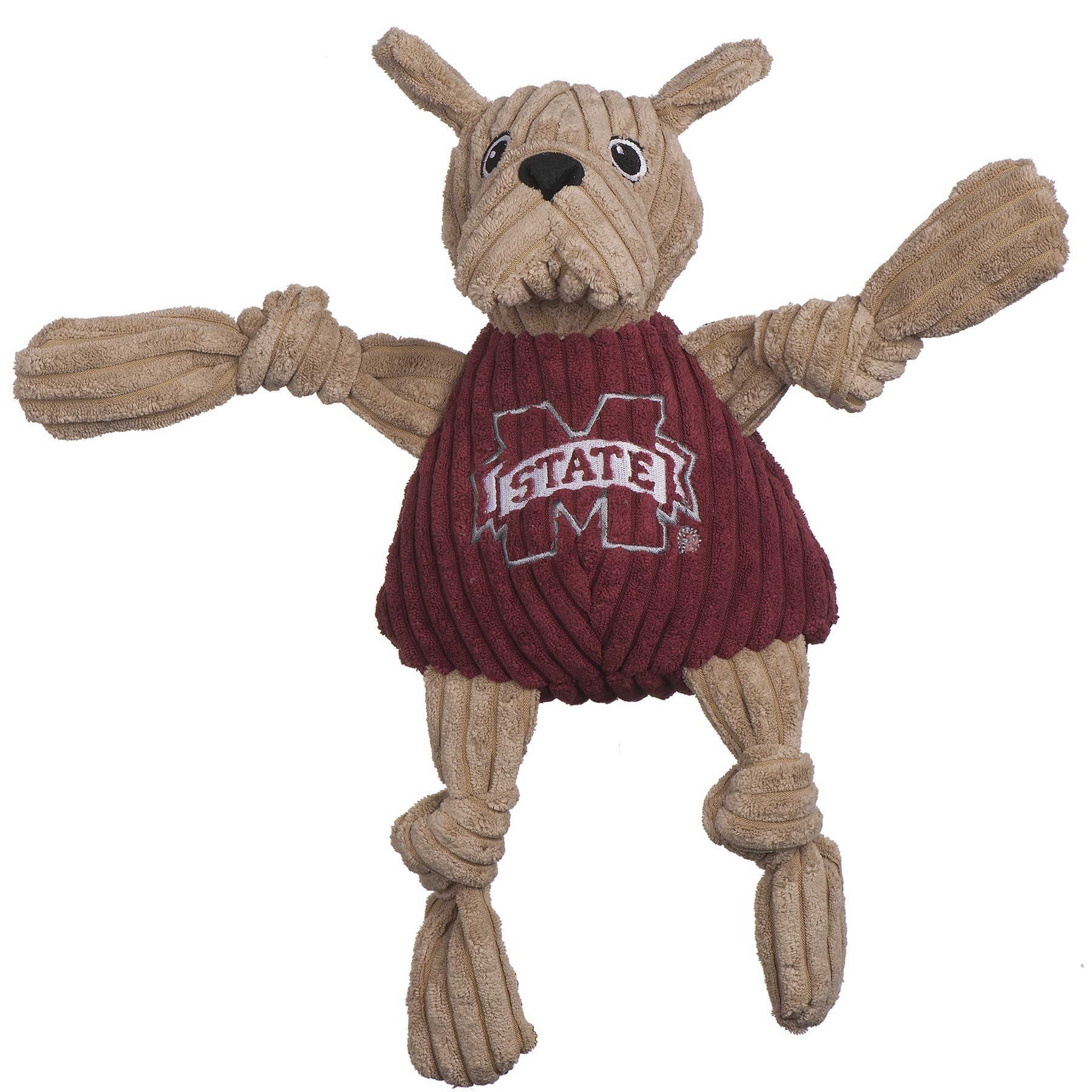 NCAA Mississippi State University, Bully the Bulldog Knottie® Plush Dog Toy - BIG FRENCHIES