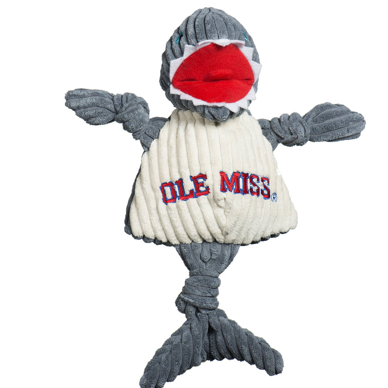 NCAA Ole Miss (U. of Mississippi), Tony Land Shark Knottie® Plush Dog Toy - BIG FRENCHIES