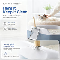 Stainless Steel Cat Litter Scoop With Fine Mesh Sifter, Durable Metal Litter Scooper With Ergonomic Wooden Handle, Heavy